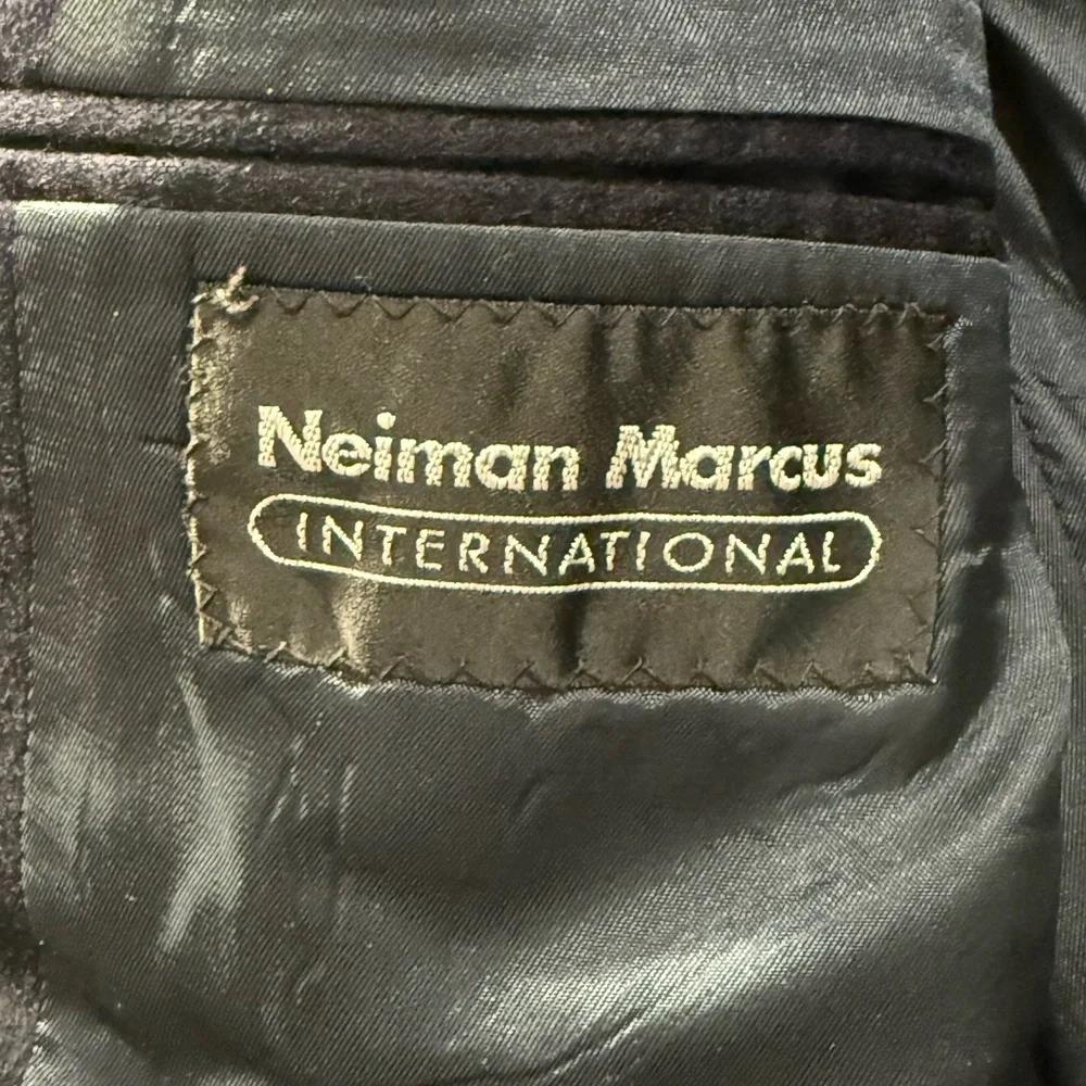 Nieman Marcus 100% Super Fine Cashmere Sports Coat Mens 44R Navy Blazer